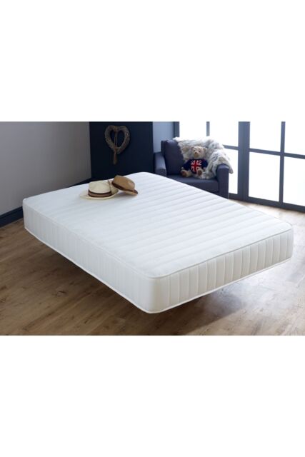 Starlight Beds Grey Collection Straight Line Mattress Open Coil Spring Support in White - Size: Small Single - image 1