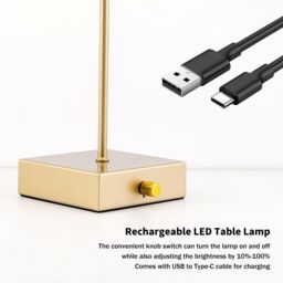 Harper Living Cordless Table Lamp, Modern LED Rechargeable Lamp with Dimmer Switch-Gold in Gold - thumbnail 5