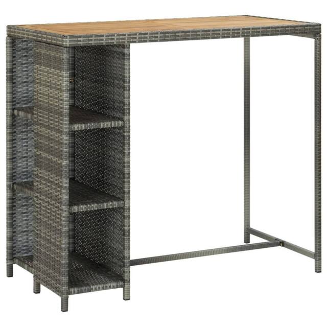 Berkfield Home 5 Piece Garden Bar Set with Cushions Poly Rattan Grey - image 1