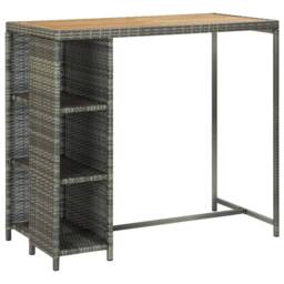 Berkfield Home 5 Piece Garden Bar Set with Cushions Poly Rattan Grey - thumbnail 1