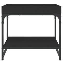Berkfield Home Coffee Table Black 49.5x49.5x45 cm Engineered Wood - thumbnail 4