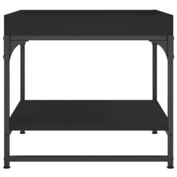 Berkfield Home Coffee Table Black 49.5x49.5x45 cm Engineered Wood - thumbnail 5