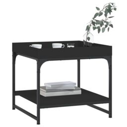 Berkfield Home Coffee Table Black 49.5x49.5x45 cm Engineered Wood - thumbnail 3