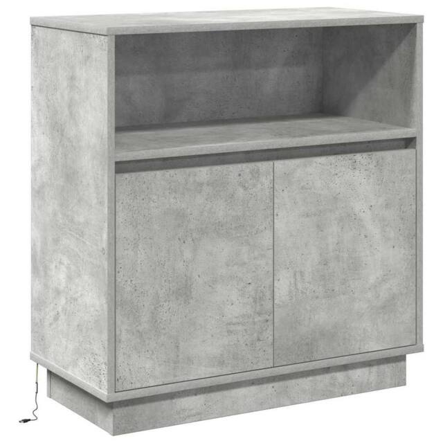 Berkfield Home Sideboard with LED Concrete Grey 71x34, 5x75 cm Engineered Wood - image 1