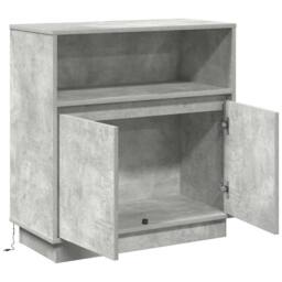 Berkfield Home Sideboard with LED Concrete Grey 71x34, 5x75 cm Engineered Wood - thumbnail 7