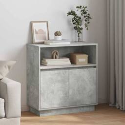 Berkfield Home Sideboard with LED Concrete Grey 71x34, 5x75 cm Engineered Wood - thumbnail 2