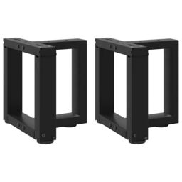 Berkfield Home Coffee Table Legs T-Shaped¬†2 pcs Black 30x25x(30-31) cm Steel - thumbnail 1
