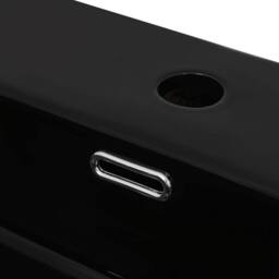 Berkfield Home Basin with Faucet Hole Ceramic Black 51.5x38.5x15 cm - thumbnail 4