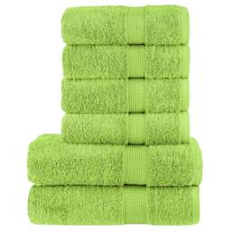 Berkfield Home Soft 6 Piece Premium Towel Set SOLUND Apple Green 600 gsm - thumbnail 2