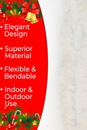 Neel Blue Christmas Tinsel Garland Shiny Metallic Fine Foil Xmas Tree Garland, 2m in White - thumbnail 3