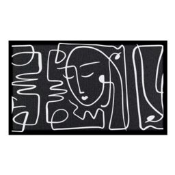 Artsy Mats Face Lines Abstract Indoor & Outdoor Doormat in White - Size: 90 cm x 60 cm - thumbnail 2