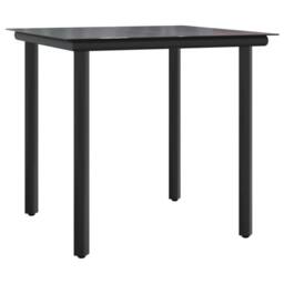 Berkfield Home Beautiful 3 Piece Garden Dining Set Black Poly Rattan - thumbnail 7
