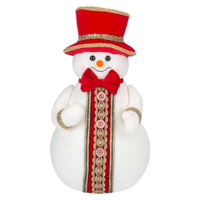VFM e-Store Christmas Snowman Decoration 39cm x 20cm White X 1 - Size: 39 cm x 20 cm - image 1