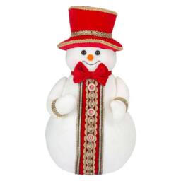 VFM e-Store Christmas Snowman Decoration 39cm x 20cm White X 1 - Size: 39 cm x 20 cm - thumbnail 1