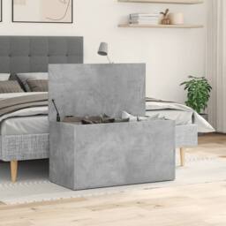Berkfield Home Storage Chest Concrete Grey 84x42x46 cm Engineered Wood - Size: 84 x 42 x 46 cm - thumbnail 3