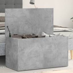 Berkfield Home Storage Chest Concrete Grey 84x42x46 cm Engineered Wood - Size: 84 x 42 x 46 cm - thumbnail 2