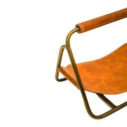 Ivyline Contemporary Antique Brass with Hanging Leather Kindling Holder in Metallics - thumbnail 2