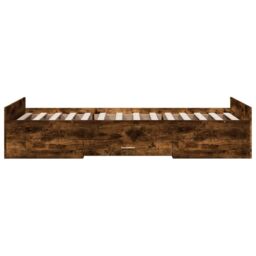 Berkfield Home Bed Frame with Drawers without Mattress Smoked Oak 90x190 cm Single in Brown - thumbnail 5