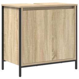 Berkfield Home 3 Piece Bathroom Furniture Set Sonoma Oak Engineered Wood in Brown - thumbnail 7