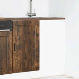 Berkfield Home Kitchen Base Cabinet Porto Smoked Oak Engineered Wood in Brown - thumbnail 3