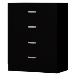 FWStyle Black 3 Piece Bedroom Furniture Set Bedside, Wardrobe, 4 Drawer Chest - thumbnail 3