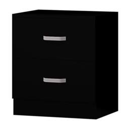 FWStyle Black 3 Piece Bedroom Furniture Set Bedside, Wardrobe, 4 Drawer Chest - thumbnail 4