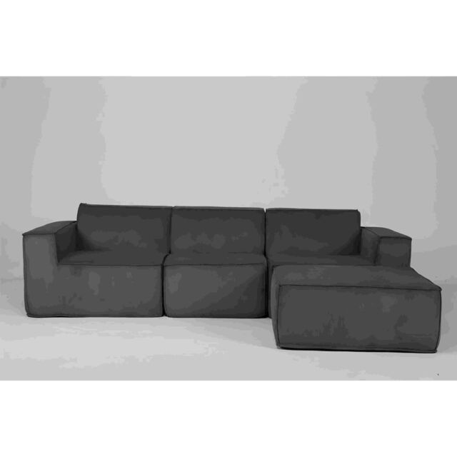 Furniture Maxi Men's Hugspacee Corduroy 3 Seater Sofa with Footstool in Grey - image 1