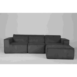 Furniture Maxi Men's Hugspacee Corduroy 3 Seater Sofa with Footstool in Grey - thumbnail 1