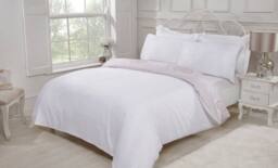 Smart Living Printed Reversible Polycotton Decorative Hearts Duvet Cover With Pillowcases in Natural - Size: King - thumbnail 2