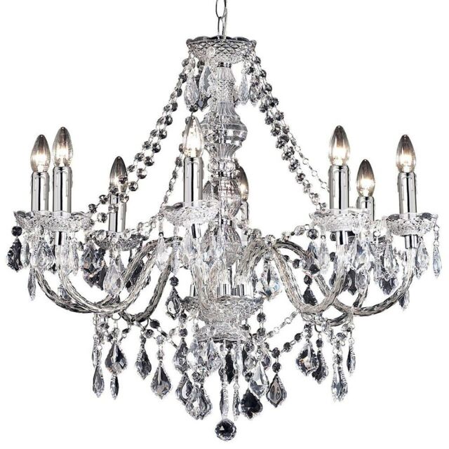 Loops Ceiling Chandelier Pendant Light CHROME 8x Bulb Vintage Feature Lamp Holder - image 1