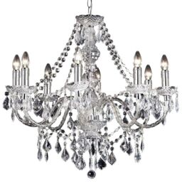 Loops Ceiling Chandelier Pendant Light CHROME 8x Bulb Vintage Feature Lamp Holder - thumbnail 1