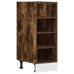 Berkfield Home Bottom Cabinet Smoked Oak 30x44, 5x81, 5 cm Engineered Wood in Brown - thumbnail 1