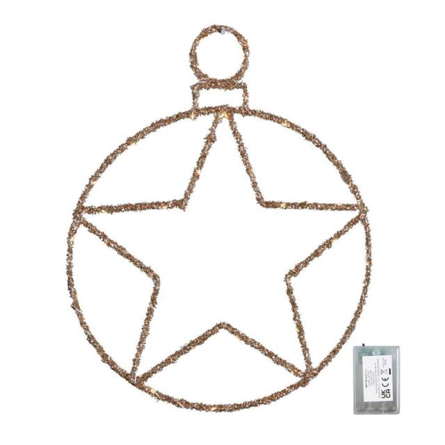 Samuel Alexander 49cm Light up Christmas Gold Star Ball with Twinkling Warm White LEDs - image 1