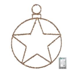 Samuel Alexander 49cm Light up Christmas Gold Star Ball with Twinkling Warm White LEDs