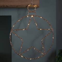 Samuel Alexander 49cm Light up Christmas Gold Star Ball with Twinkling Warm White LEDs - thumbnail 2