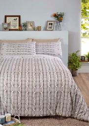 Rapport Home Arran Bedcover Cotton Duvet Cover Set With Pillowcase in Natural - Size: Single - thumbnail 1