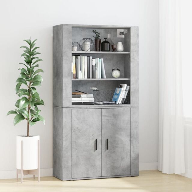 Berkfield Home Highboard Concrete Grey Engineered Wood - image 1