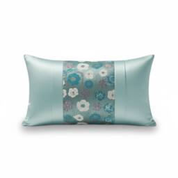 Snug City Oblong Floral Sequin Cushion Luxury Rectangular Decorative Accent in Teal - Size: 45 cm x 30 cm - thumbnail 2