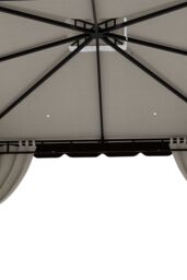 Living and Home 13 x 13FT Tiered Roof Metal Frame Patio Gazebo with Curtains in Beige - thumbnail 8