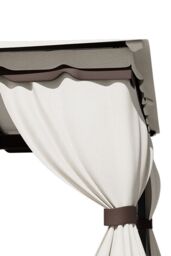 Living and Home 13 x 13FT Tiered Roof Metal Frame Patio Gazebo with Curtains in Beige - thumbnail 9