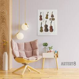 "Artery8 Violin Viola Cello Encyclopedia Londinensis Canvas Wall Art in White - Size: W18"" x H24""" - thumbnail 3