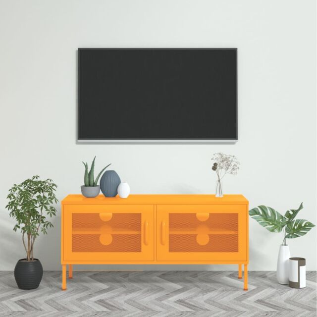 Berkfield Home TV Cabinet Mustard Yellow 105x35x50 cm Steel - Size: 105 x 35 x 50 cm - image 1