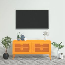 Berkfield Home TV Cabinet Mustard Yellow 105x35x50 cm Steel - Size: 105 x 35 x 50 cm