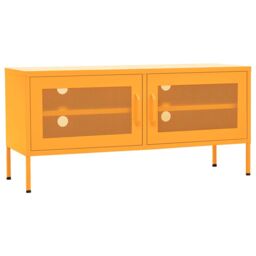 Berkfield Home TV Cabinet Mustard Yellow 105x35x50 cm Steel - Size: 105 x 35 x 50 cm - thumbnail 2