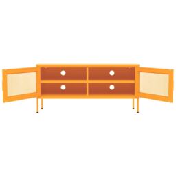 Berkfield Home TV Cabinet Mustard Yellow 105x35x50 cm Steel - Size: 105 x 35 x 50 cm - thumbnail 6