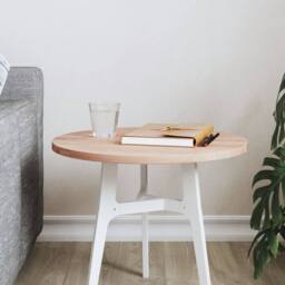 Berkfield Home Table Top Ã˜40x1.5 cm Round Solid Wood Beech in Natural - Size: 40x1.5 cm - thumbnail 2