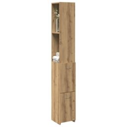 Berkfield Home Bathroom Cabinet Artisan Oak 25x25x170 cm Engineered Wood in Brown - Size: 25 x 25 x 170 cm - thumbnail 1