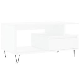 Berkfield Home Modern Coffee Table White 90x49x45 cm Engineered Wood - Size: 90 x 49 x 45 cm - thumbnail 3