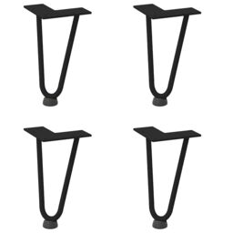 Berkfield Home Hairpin Table Legs 4 pcs Black 20 cm Solid Steel - thumbnail 2