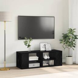 Berkfield Home TV Cabinet Black oak 102 x 35 x 35 cm Engineered wood - thumbnail 2